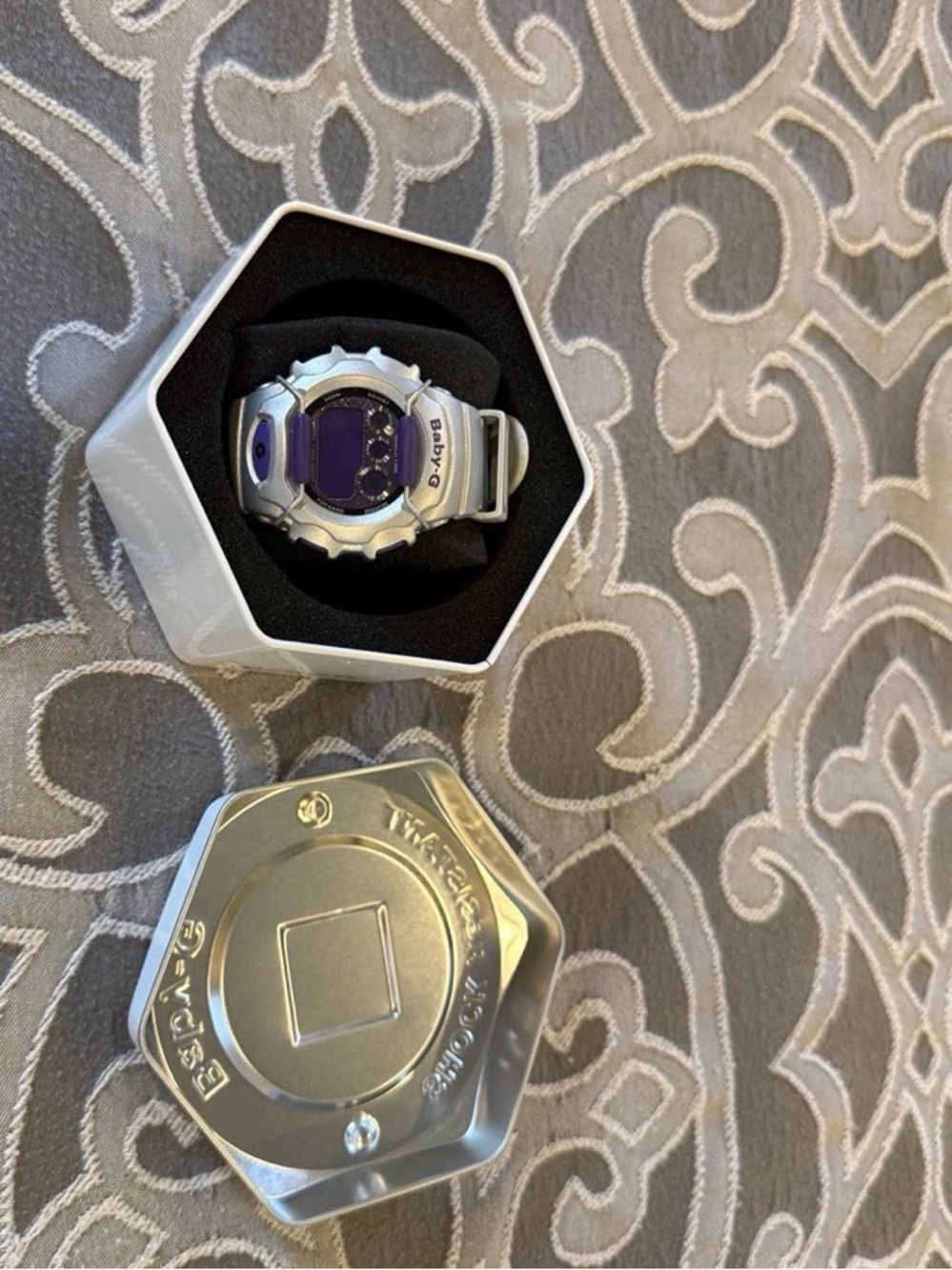 Casio Baby-G Silver Watch with Purple Dial